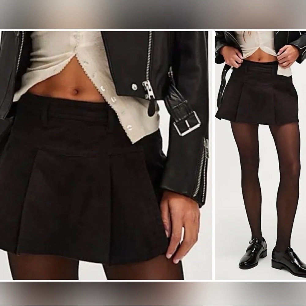 FP Serena Black Pleated Micro Mini Skort